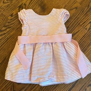 Ralph Lauren Pink and white striped dress with ribbon and bloomers.. 6m